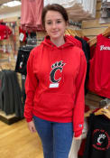 Champion Mens Red Cincinnati Bearcats Logo Hooded Sweatshirt