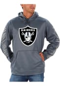 Las Vegas Raiders Zubaz Zebra Hooded Sweatshirt - Grey