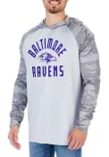 Baltimore Ravens Zubaz Lightweight Camo Hooded Sweatshirt - Grey