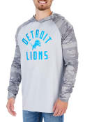 Detroit Lions Zubaz Lightweight Camo Hooded Sweatshirt - Grey