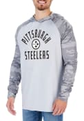 Pittsburgh Steelers Zubaz Lightweight Camo Hooded Sweatshirt - Grey