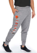 Cleveland Browns Zubaz Space Dye Lines Sweatpants - Grey