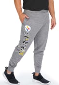 Pittsburgh Steelers Zubaz Space Dye Lines Sweatpants - Grey