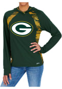 Green Bay Packers Womens Zubaz Camo Elevated Hooded Sweatshirt - Green