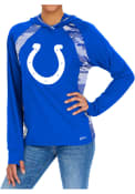 Indianapolis Colts Womens Zubaz Camo Elevated Hooded Sweatshirt - Blue