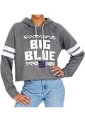 New York Giants Womens Zubaz Crop Hooded Sweatshirt - Grey