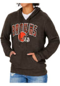 Cleveland Browns Womens Zubaz Marled Soft Hooded Sweatshirt - Brown