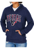 Houston Texans Womens Zubaz Marled Soft Hooded Sweatshirt - Navy Blue