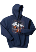 Denver Broncos Zubaz DIGITAL LOGO Hooded Sweatshirt - Navy Blue