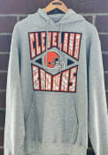 Cleveland Browns Zubaz Zebra Diamond Block Logo Hooded Sweatshirt - Grey