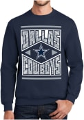 Dallas Cowboys Zubaz DIAMOND BLOCK Crew Sweatshirt - Navy Blue