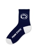 Penn State Nittany Lions Logo Name Quarter Socks - Navy Blue