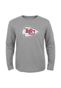 Kansas City Chiefs Youth Grey Distressed Logo T-Shirt