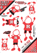 Rutgers Scarlet Knights 5x7 Family Pack Auto Decal - Red