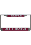 Temple Owls Silver Chrome License Frame
