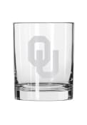 Oklahoma Sooners Frosted Logo Rock Glass