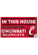 Red Cincinnati Bearcats 20x11 Indoor Outdoor In This House Sign