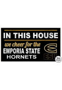 KH Sports Fan Emporia State Hornets 20x11 Indoor Outdoor In This House Sign