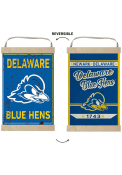 KH Sports Fan Delaware Fightin' Blue Hens Faux Rusted Reversible Banner Sign