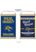 KH Sports Fan Drexel Dragons Faux Rusted Reversible Banner Sign