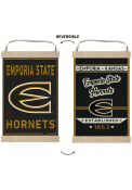 KH Sports Fan Emporia State Hornets Faux Rusted Reversible Banner Sign