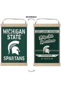KH Sports Fan Michigan State Spartans Faux Rusted Reversible Banner Sign