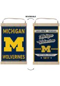 KH Sports Fan Michigan Wolverines Faux Rusted Reversible Banner Sign