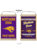 KH Sports Fan Northern Iowa Panthers Faux Rusted Reversible Banner Sign