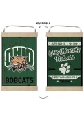 KH Sports Fan Ohio Bobcats Faux Rusted Reversible Banner Sign