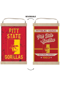 KH Sports Fan Pitt State Gorillas Faux Rusted Reversible Banner Sign