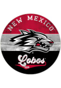 KH Sports Fan New Mexico Lobos 20x20 Retro Multi Color Circle Sign