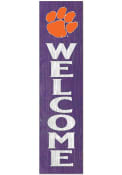 KH Sports Fan Clemson Tigers 12x48 Welcome Leaning Sign