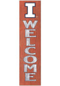 KH Sports Fan Illinois Fighting Illini 12x48 Welcome Leaning Sign