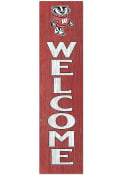 KH Sports Fan Wisconsin Badgers 11x46 Welcome Leaning Sign