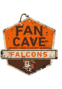 KH Sports Fan Bowling Green Falcons Fan Cave Rustic Badge Sign