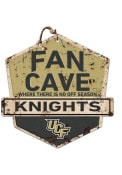 KH Sports Fan UCF Knights Fan Cave Rustic Badge Sign
