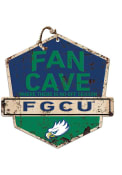 KH Sports Fan Florida Gulf Coast Eagles Fan Cave Rustic Badge Sign