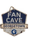KH Sports Fan Georgetown Hoyas Fan Cave Rustic Badge Sign