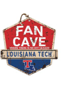 KH Sports Fan Louisiana Tech Bulldogs Fan Cave Rustic Badge Sign