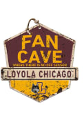 KH Sports Fan Loyola Ramblers Fan Cave Rustic Badge Sign