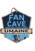 KH Sports Fan Maine Black Bears Fan Cave Rustic Badge Sign