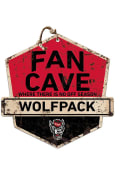 KH Sports Fan NC State Wolfpack Fan Cave Rustic Badge Sign