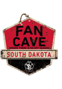 KH Sports Fan South Dakota Coyotes Fan Cave Rustic Badge Sign