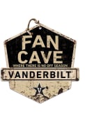 KH Sports Fan Vanderbilt Commodores Fan Cave Rustic Badge Sign