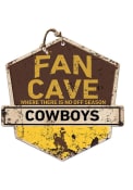 KH Sports Fan Wyoming Cowboys Fan Cave Rustic Badge Sign