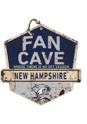 KH Sports Fan New Hampshire Wildcats Fan Cave Rustic Badge Sign