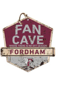 KH Sports Fan Fordham Rams Fan Cave Rustic Badge Sign