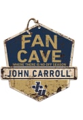 KH Sports Fan John Carroll Blue Streaks Fan Cave Rustic Badge Sign