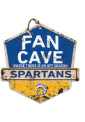 KH Sports Fan San Jose State Spartans Fan Cave Rustic Badge Sign