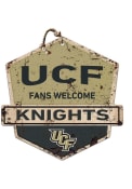 KH Sports Fan UCF Knights Fans Welcome Rustic Badge Sign